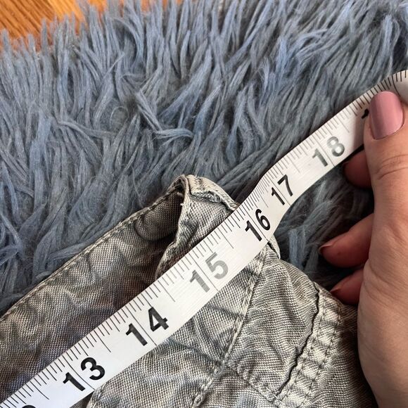 Zara Gray Wide Leg Linen Cotton Jeans Size 8 - Picture 4 of 6